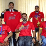 Presidente Adriano Galdino recepciona campeões brasileiros de basquete em cadeira de rodas